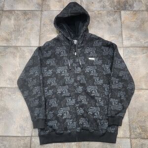 Vintage Y2K SouthPole Men's Large All Over Print Full Zip Grunge Skater Hoodie
